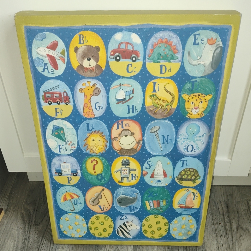 Colorful Animal Alphabet Canvas Art
